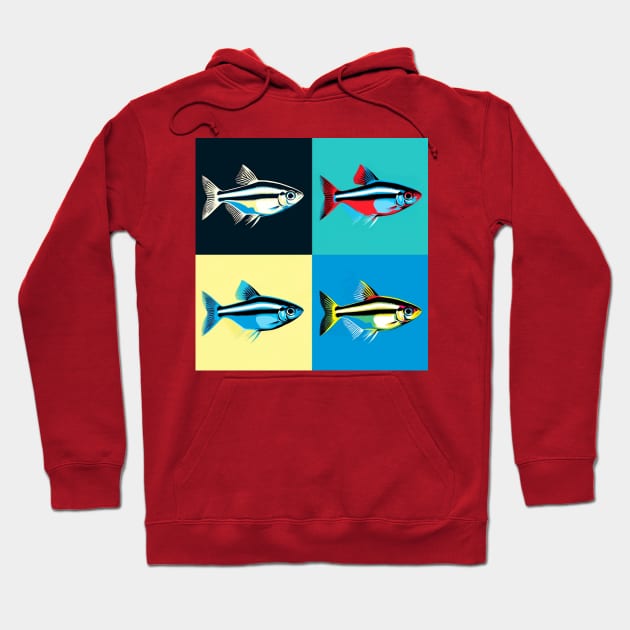 Glowlight Tetra - Cool Tropical Fish Hoodie by PawPopArt